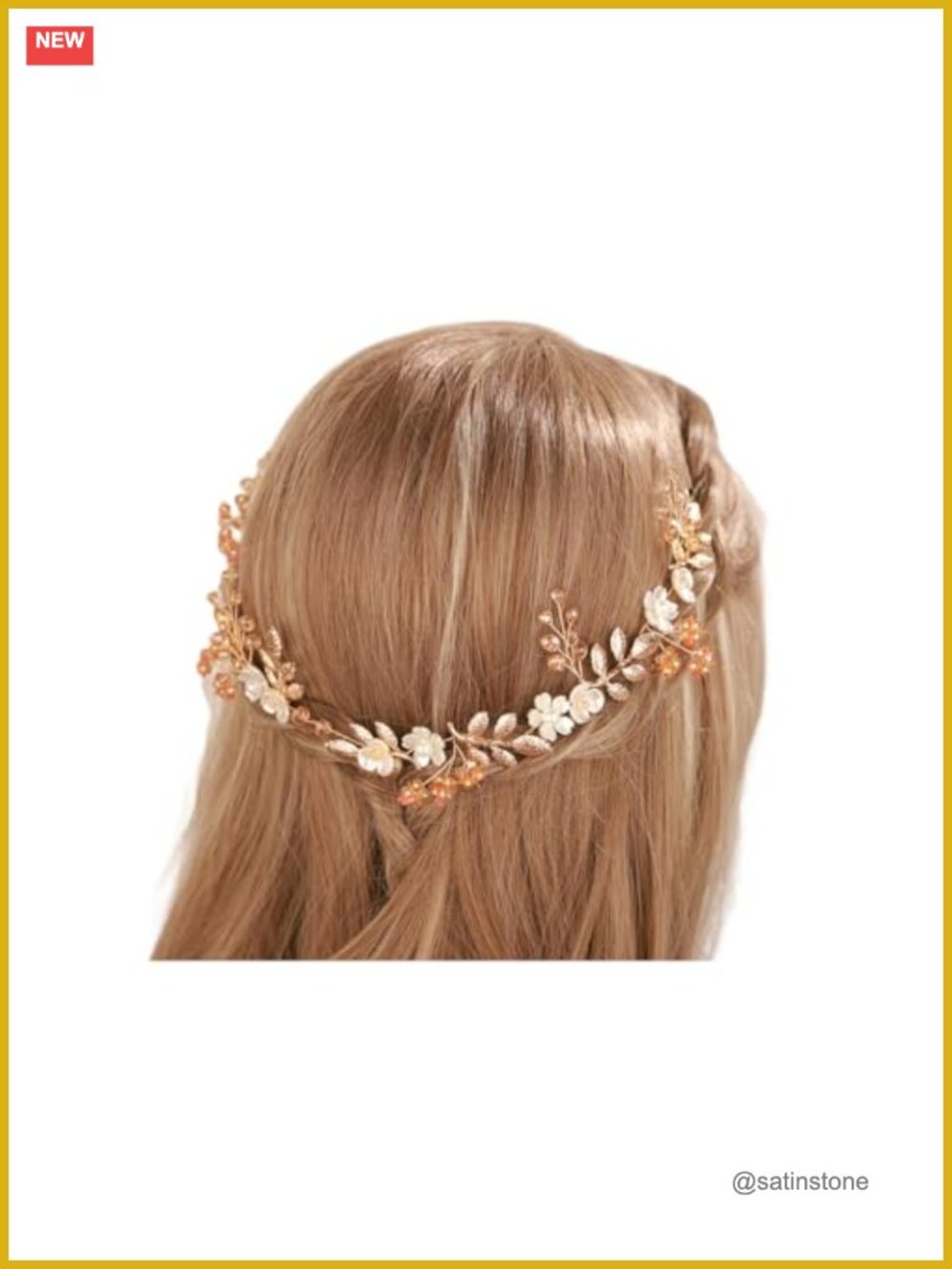 Boho Bridal Crystal Pearl Hair Vine Leaf Headband Wedding Accessory
